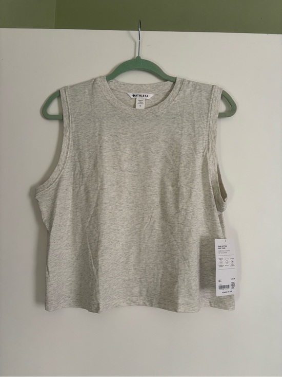 Athleta Tops - Athleta True Cotton Crop Tank – Heather Gray – NWT – Size M